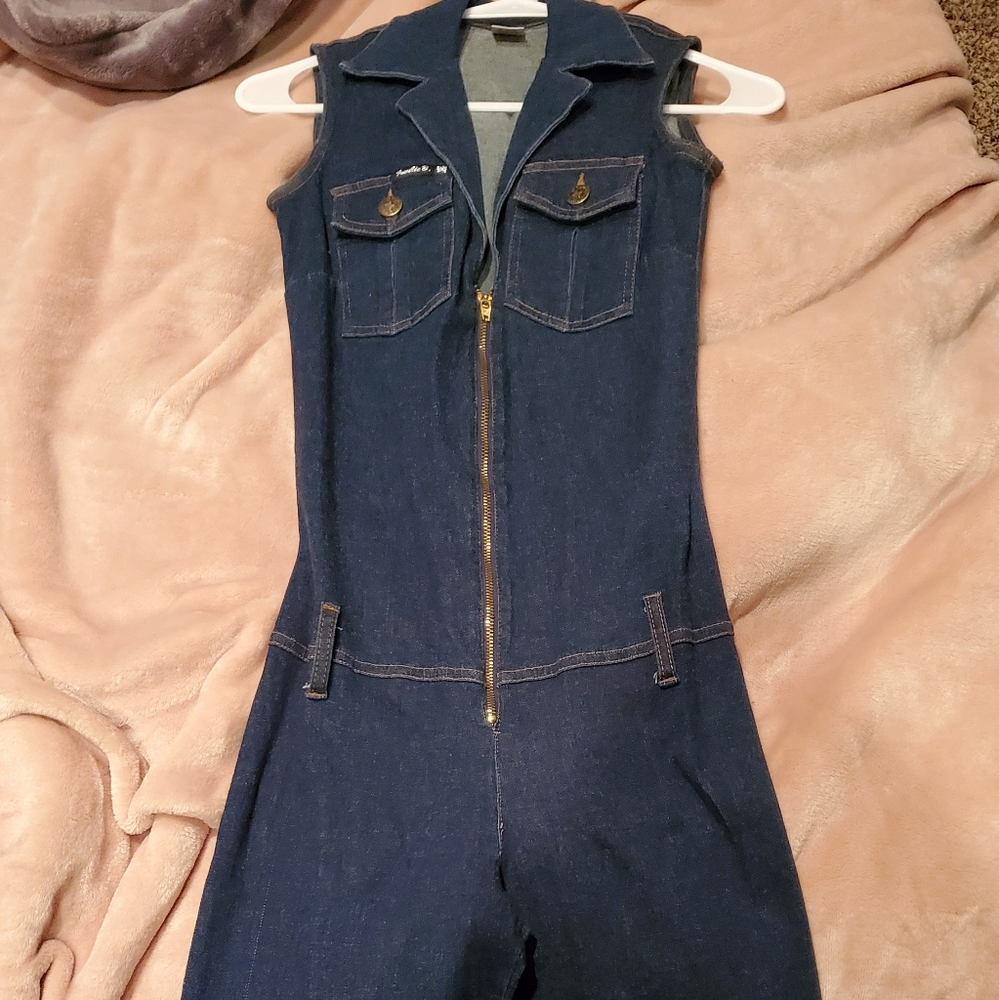 Frankie b Denim jumpsuit zip front